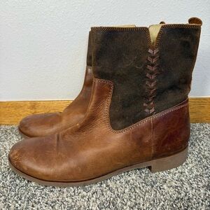 Olukai Kaupili Short Brown Classic Side Zip Boots - Size 10